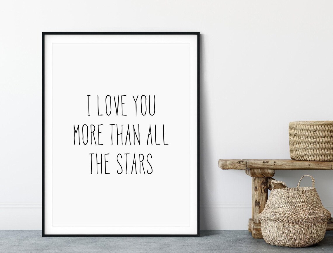 I Love You More Than All The Stars Typography Art Print - Image 3