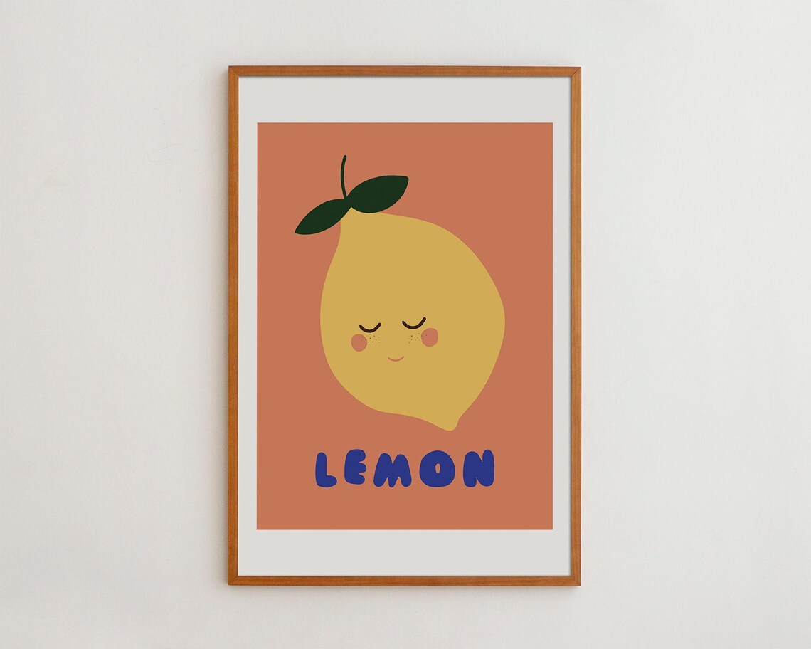 Minimalist Lemon Fruit Nursery Wall Art Print Vibrant And Timeless Decor
