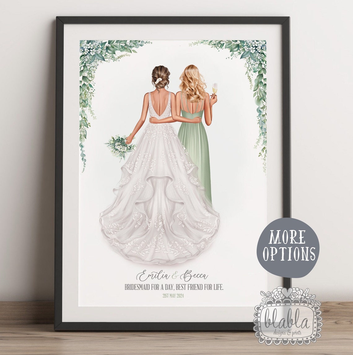 Personalised Bride Gift Personalised Wedding Print Gift For Best Friend On Wedding Day Bride To Be Gift Gift To Bridesmaid Wedding Gift