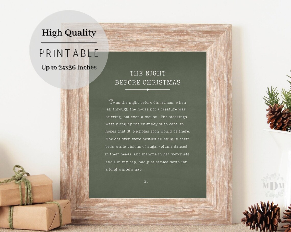 Twas The Night Before Christmas Farmhouse Poster - Image 5