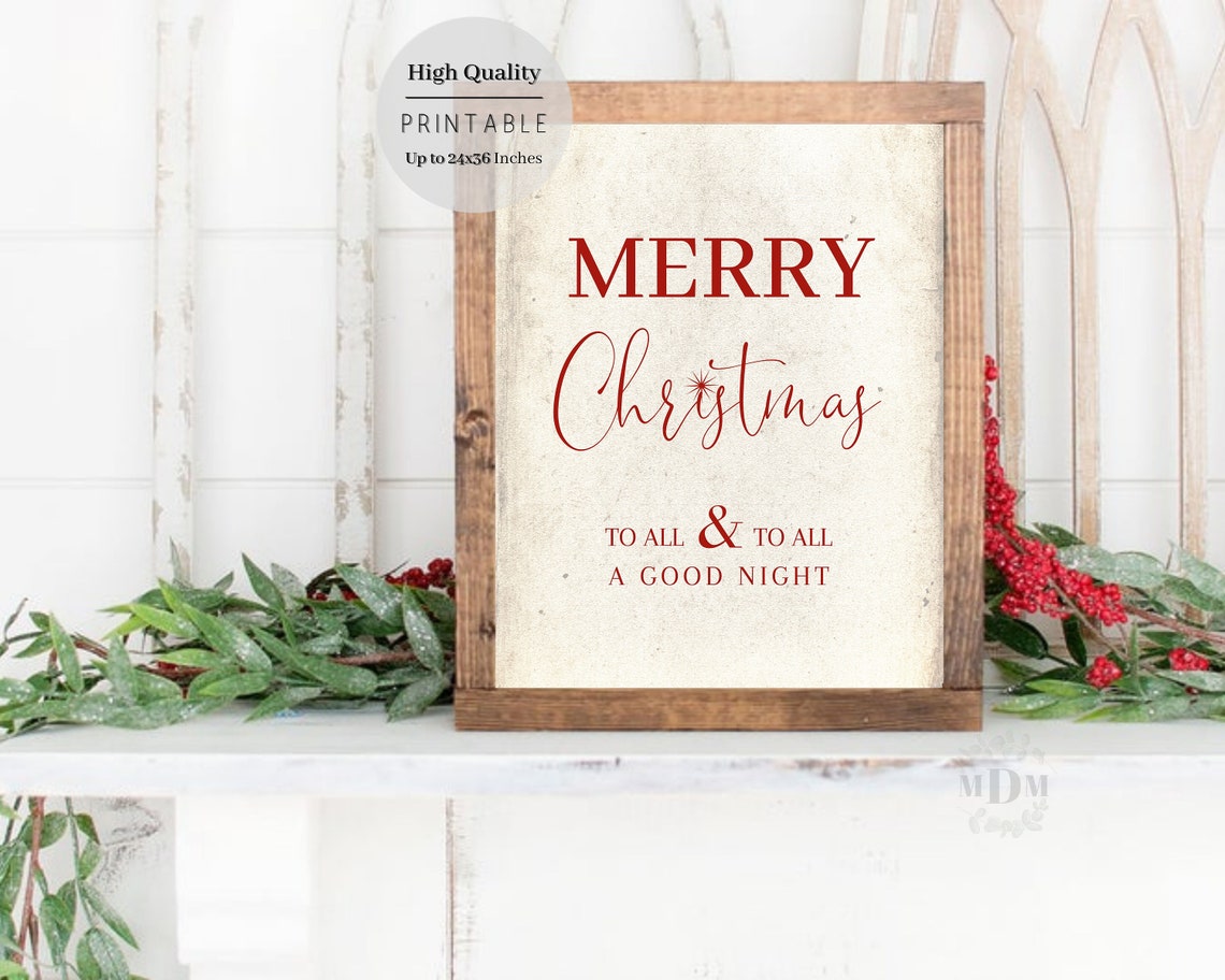 Christmas Merry Christmas To All And To All A Good Night Christmas Wall Art Christmas Poster Christmas Print Farmhouse Christmas - Image 5