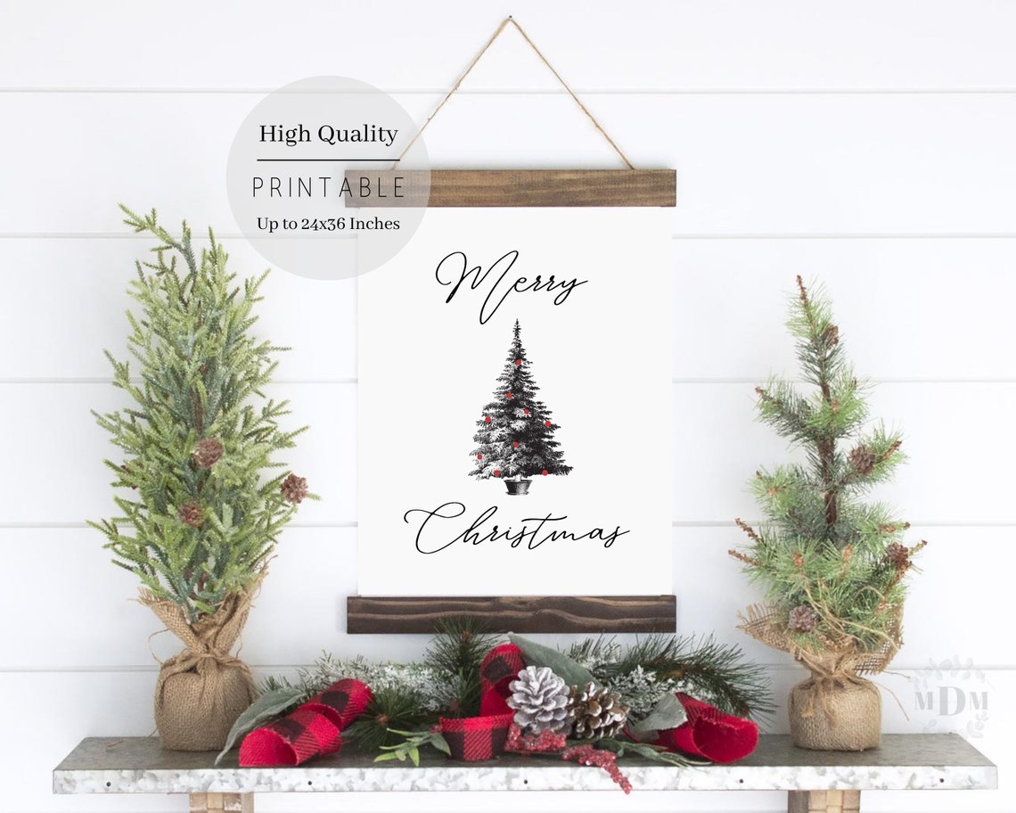 Christmas Merry Christmas Sign Christmas Decor Holiday Sign Christmas Poster Christmas Print Farmhouse Christmas Sign - Image 2