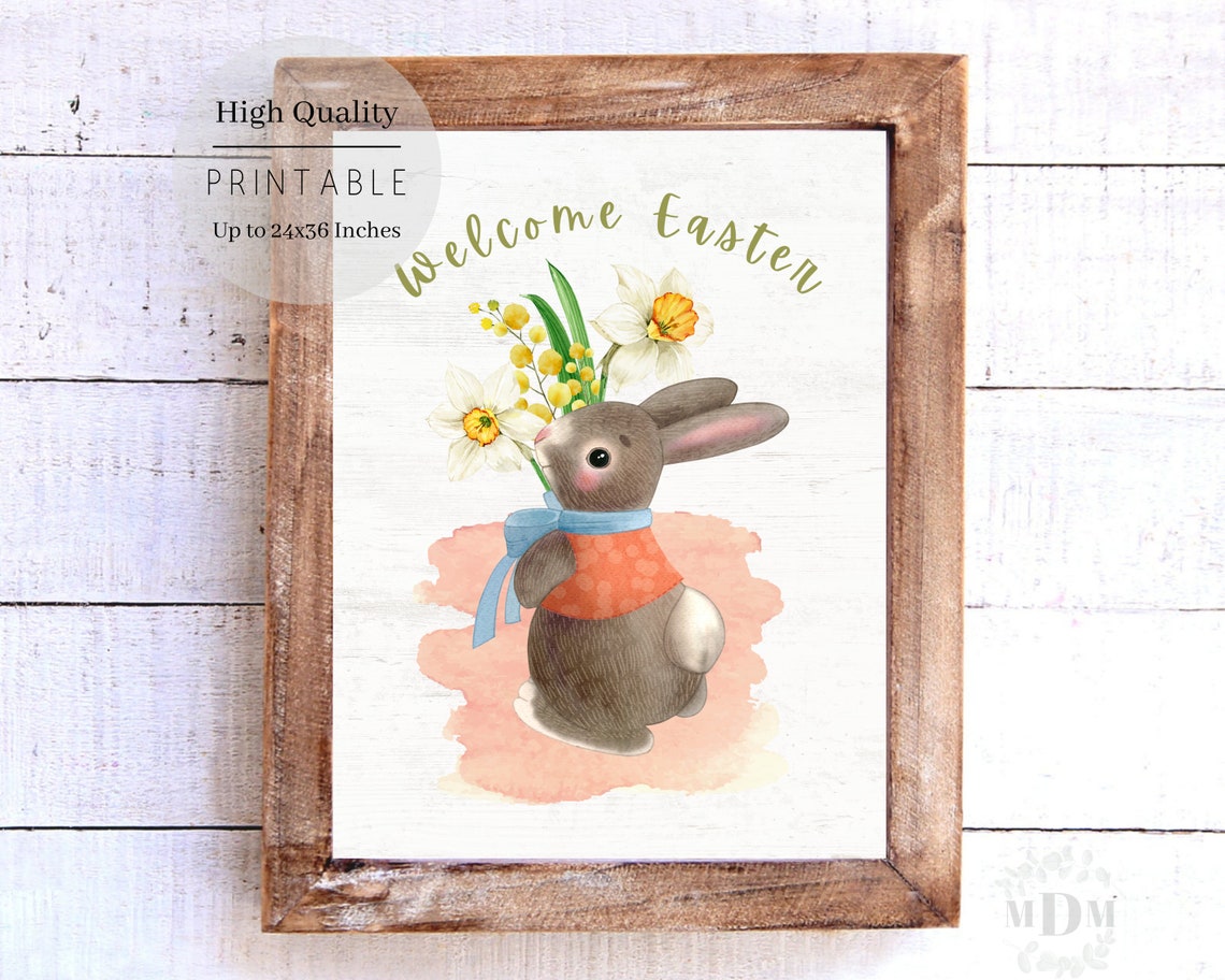 Easter Bunny Art Print, Farmhouse Decor - Image 3
