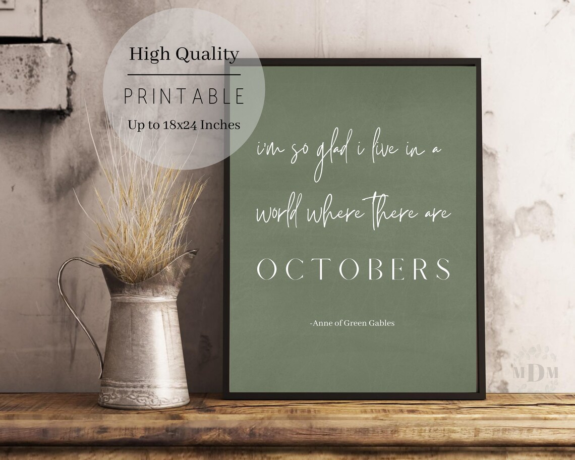 Halloween Wall Art, Farmhouse October Quote Print