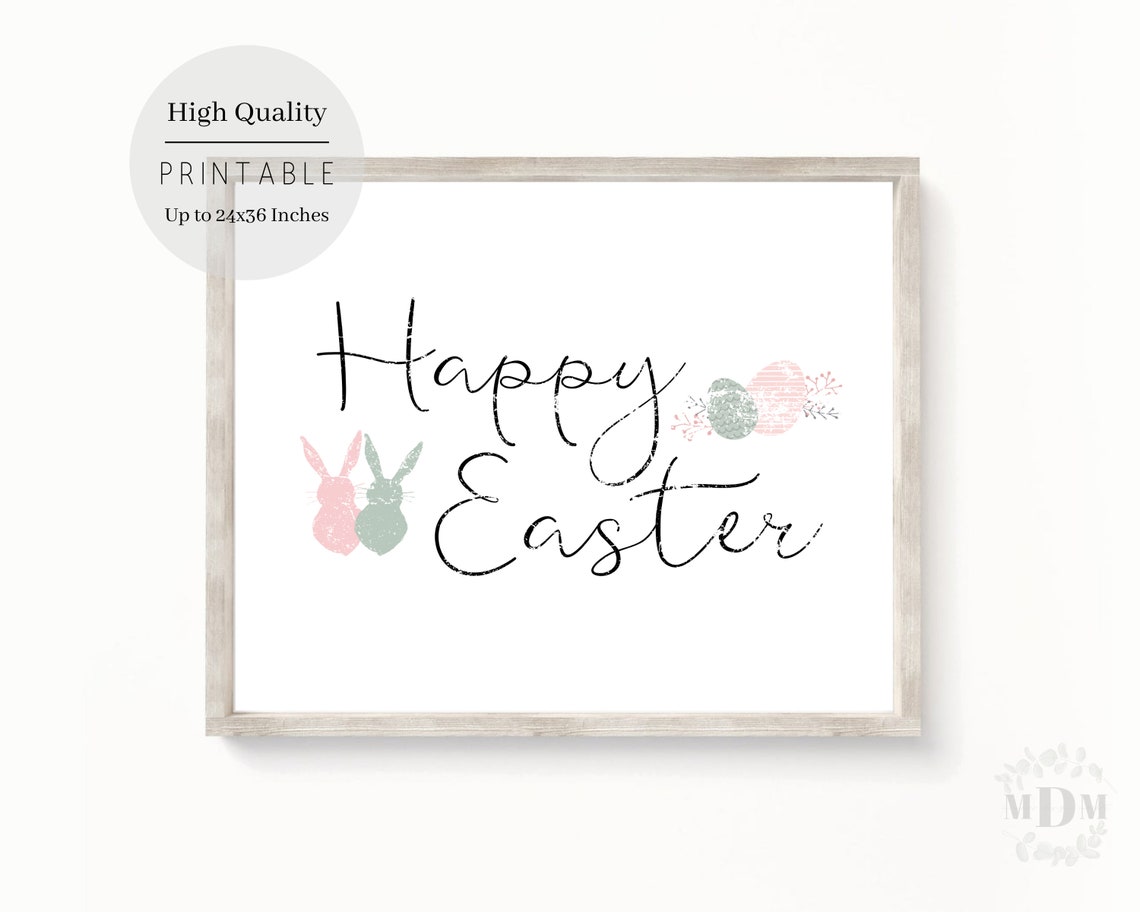 Easter Wall Art Easter Decor Easter Art Happy Easter Print Easter Prints Farmhouse Easter Decor Easter - Image 2