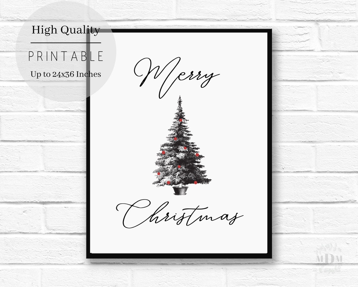 Christmas Merry Christmas Sign Christmas Decor Holiday Sign Christmas Poster Christmas Print Farmhouse Christmas Sign - Image 5