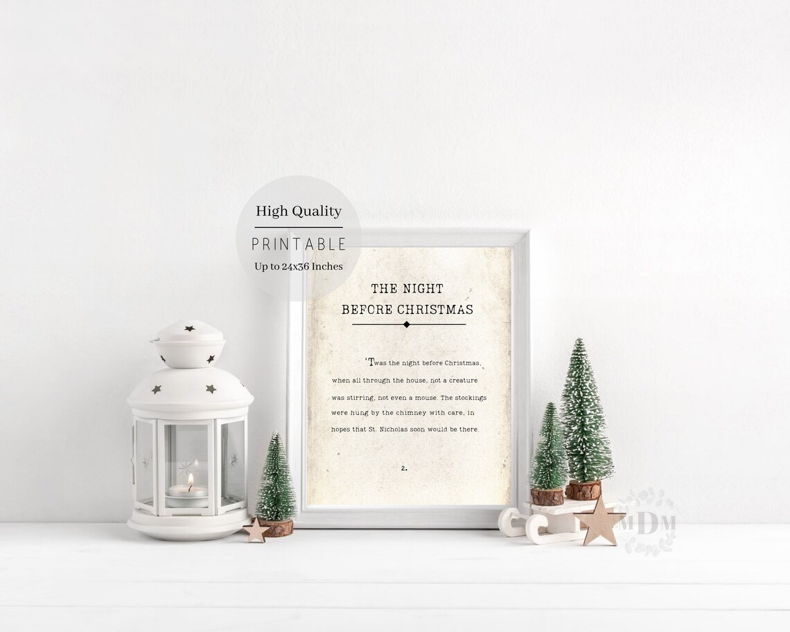 Twas The Night Before Christmas Poster, Farmhouse - Image 2