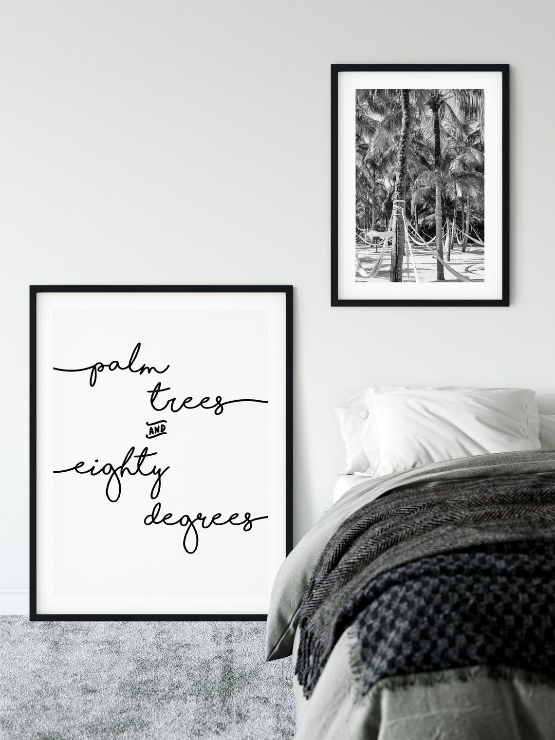 Palm Trees and Eighty Degrees Script Lettering Quote Art Poster - Image 2