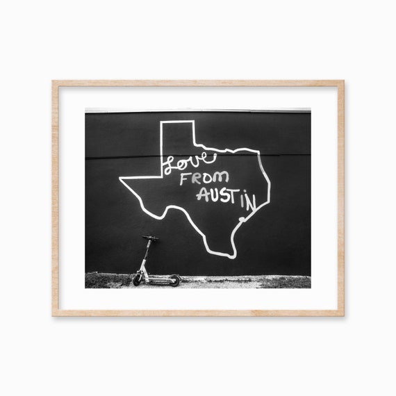 Austin TX Travel Poster, Texas Wall Art Print