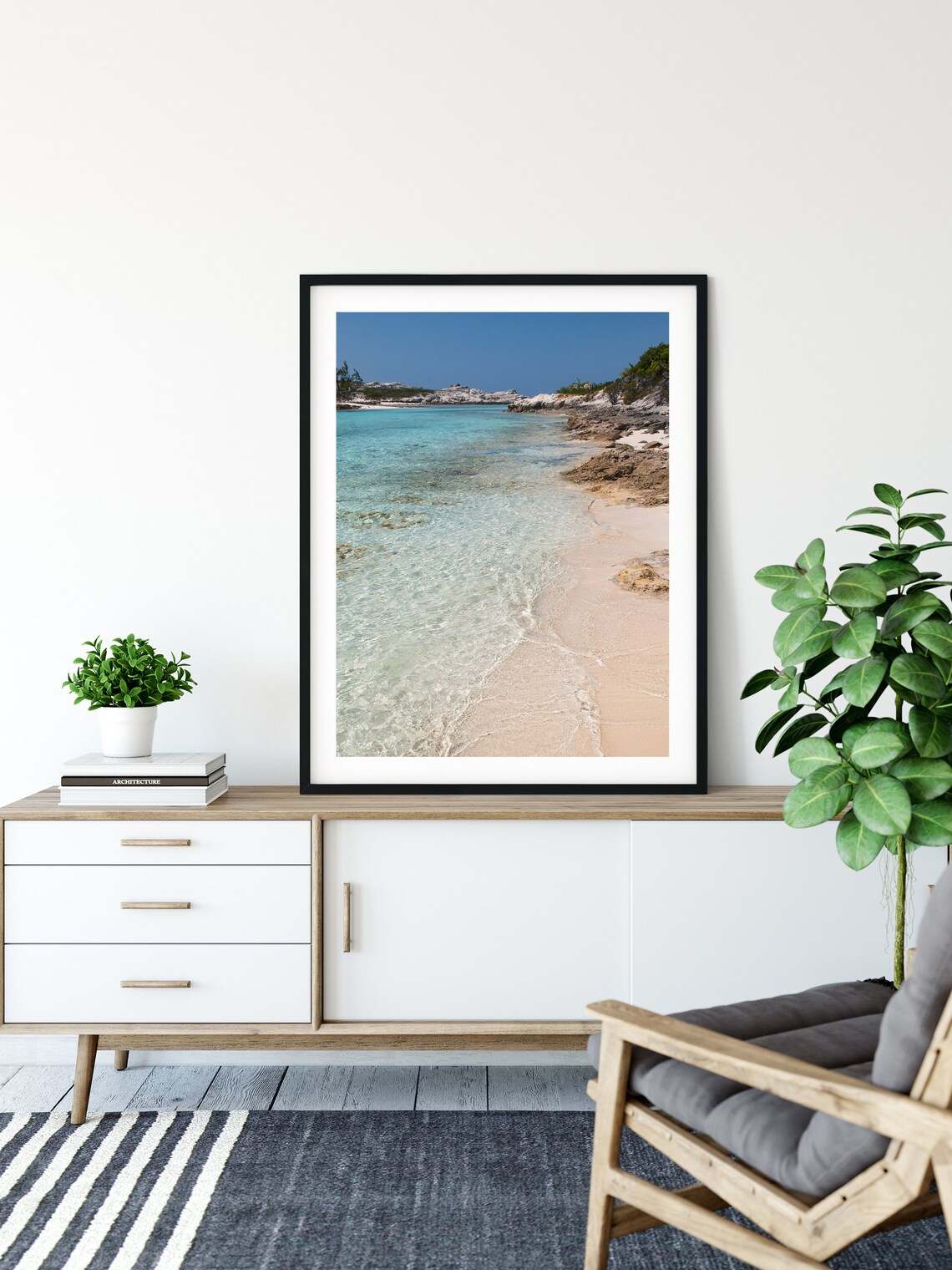 Hidden Tropical Cove With Clear Water and Soft Pink Sand Poster - Image 2
