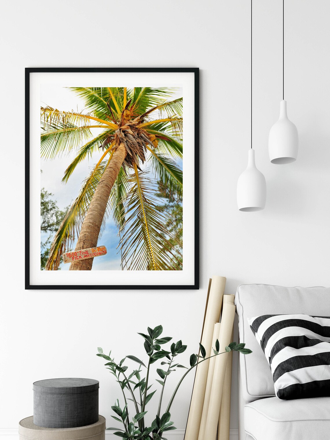 Palm Tree Beach Coastal Tropical Wall Art Decor Large Palm Tree Poster Beach Photography Botanical Art - Image 2