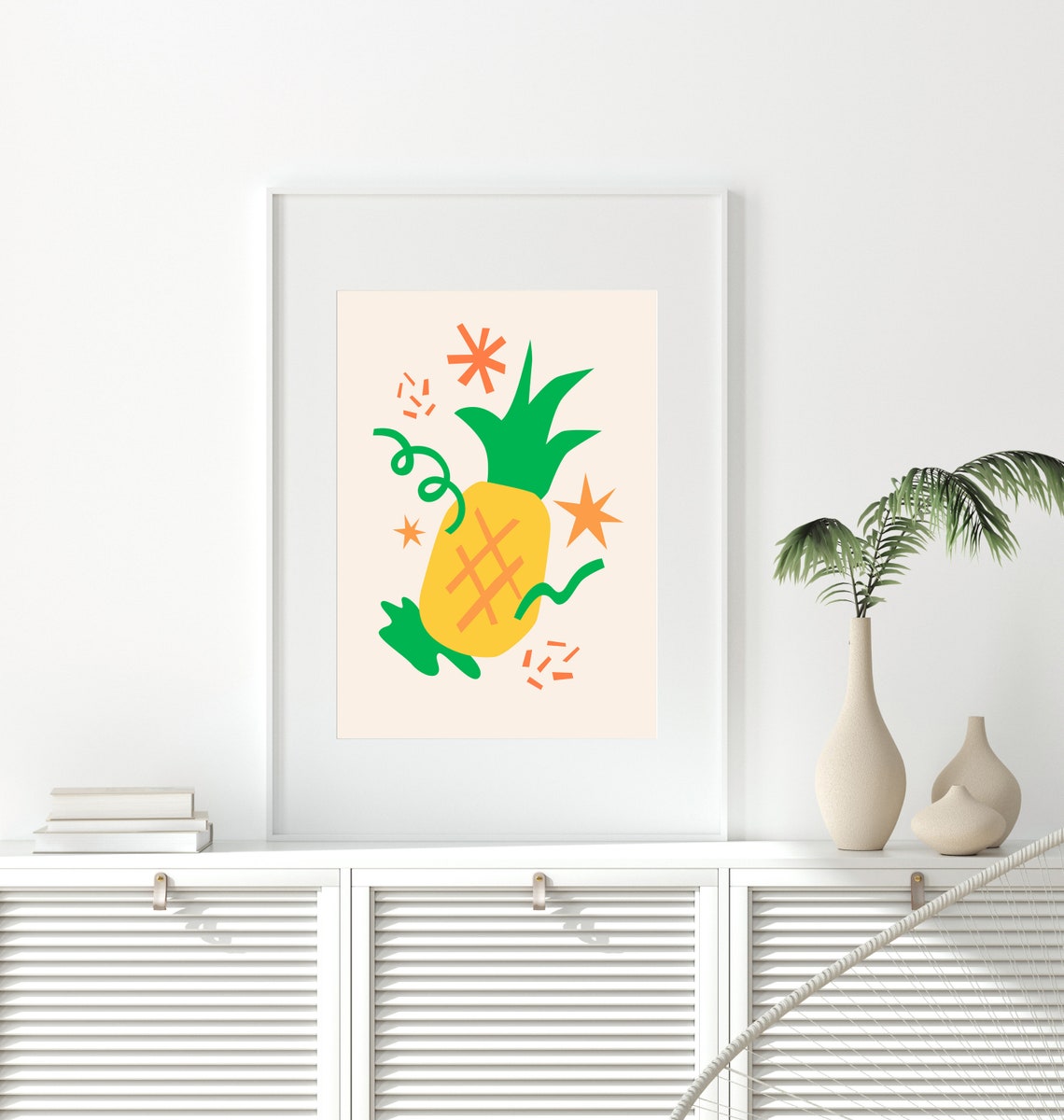 Pineapple Summer Fruit Illustration Bright Tropical Kitchen Poster - Image 2