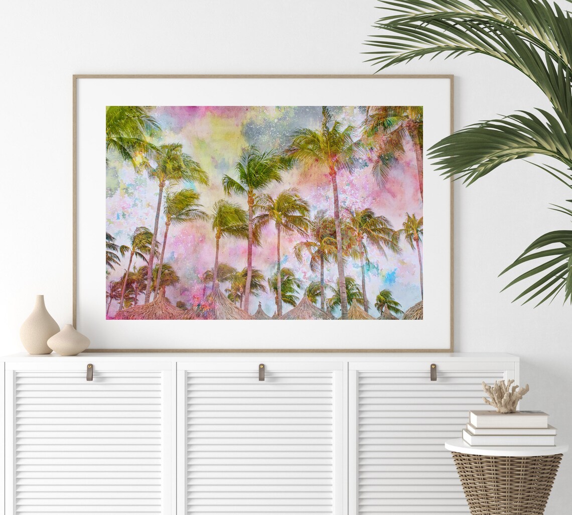 Aruba Palm Trees Beach Photography Travel Poster - Image 2