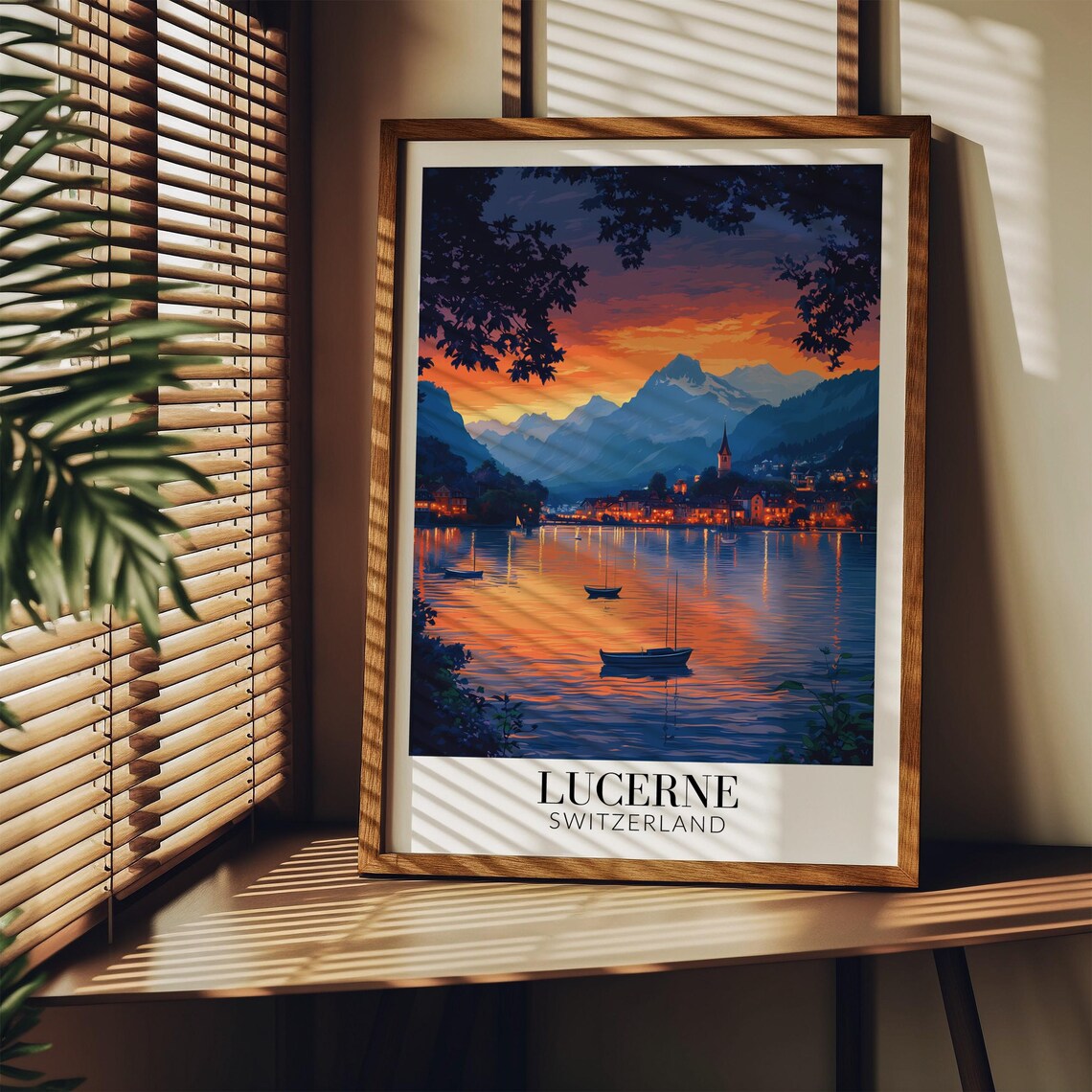 Lucerne Switzerland Travel Poster, Wall Decor - Image 4