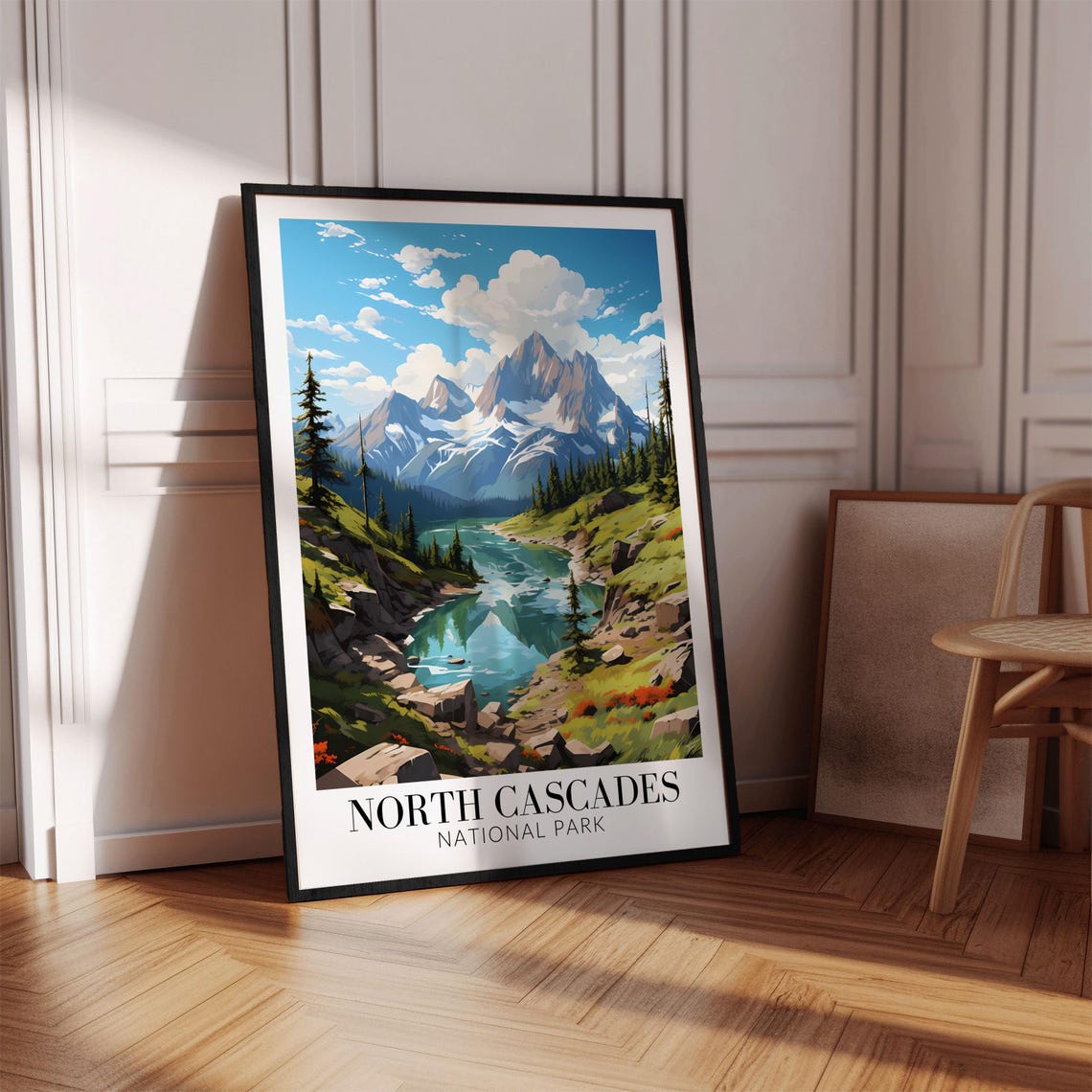 North Cascades National Park Emerald Lake Evergreen Peaks Poster