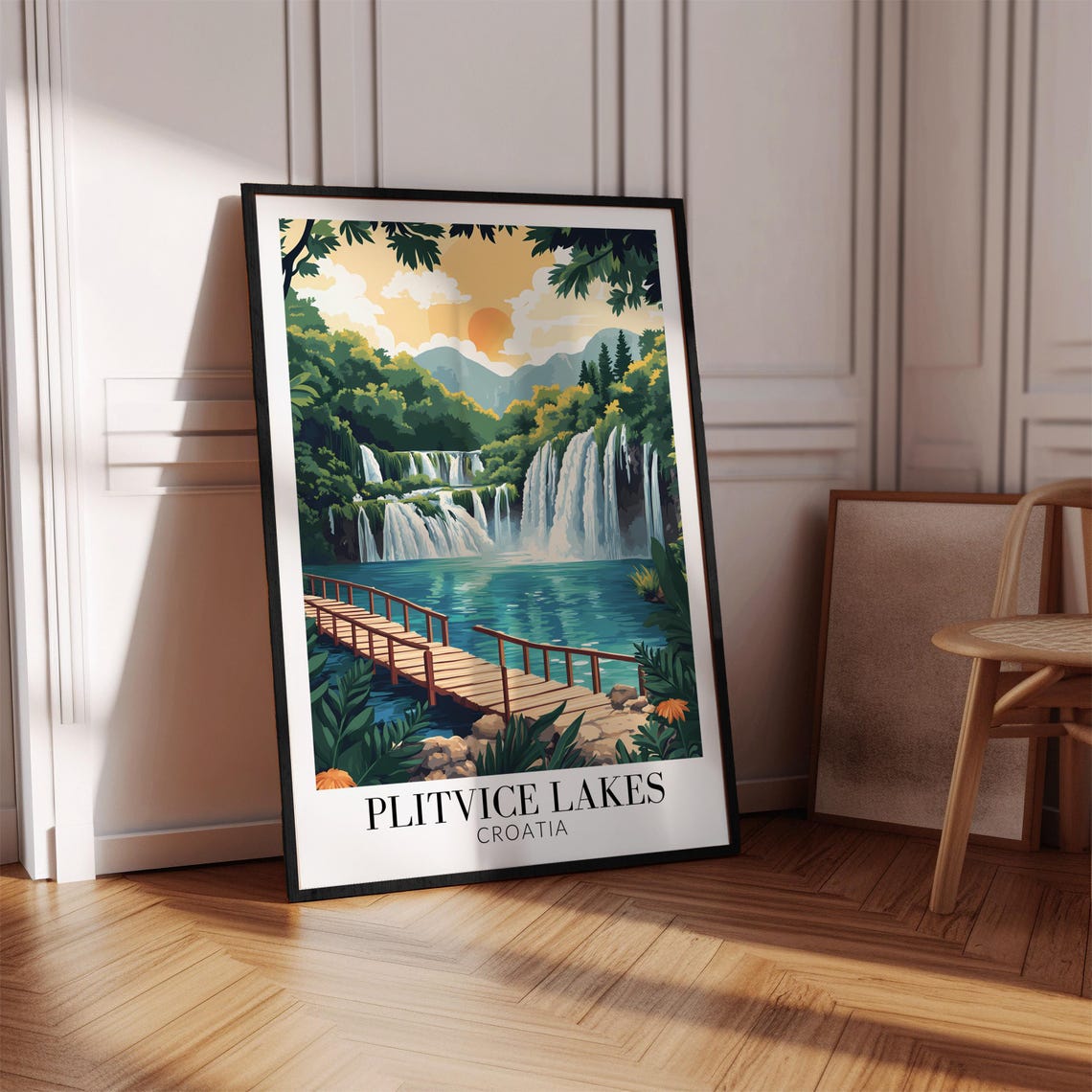 Plitvice Lakes Croatia Waterfall Boardwalk National Park Poster - Image 2