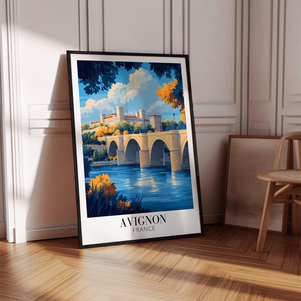 Avignon France Bright Blue Daytime Bridge Palace Riverside Poster - Image 4