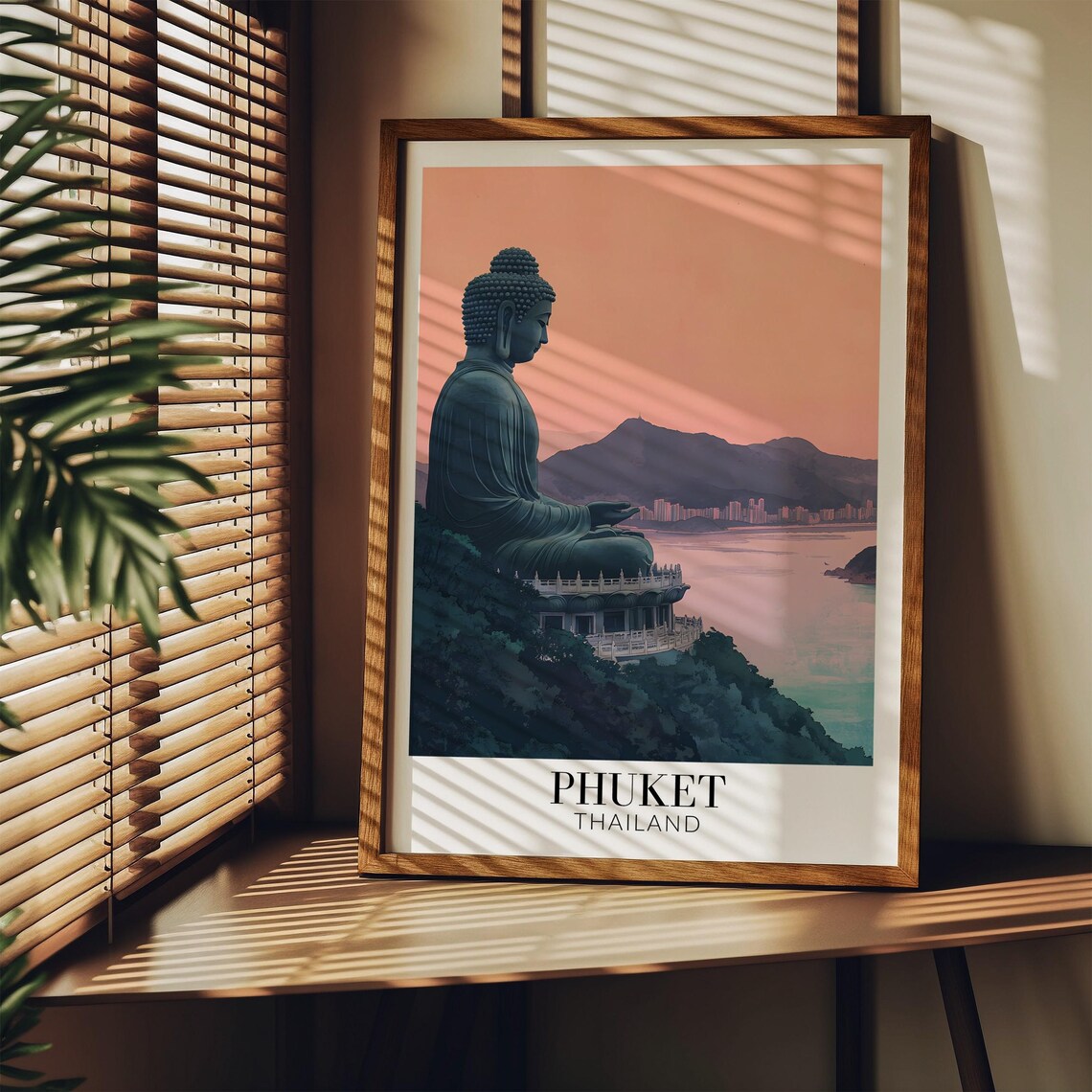 Phuket Big Buddha at Sunset Pink Sky Thailand Serene Travel Poster - Image 3
