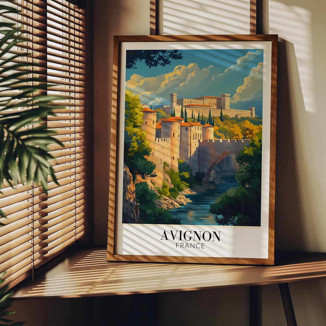 Avignon France Grand Papal Palace Fortress Bridge View Poster - Image 3