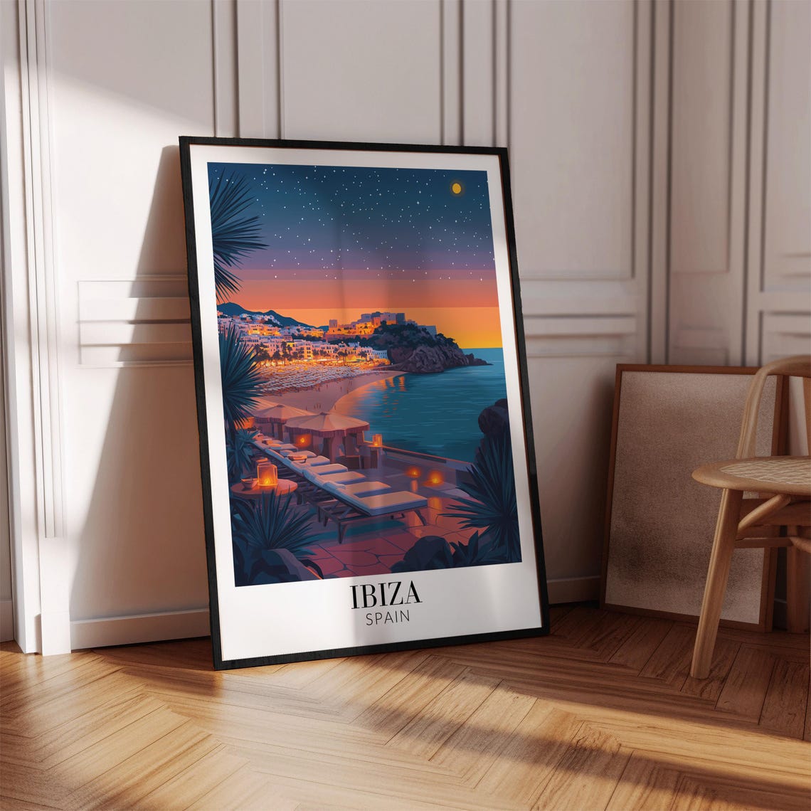 Golden Hour Ibiza Spain Sunset Beachfront Lounge Glow Poster - Image 4