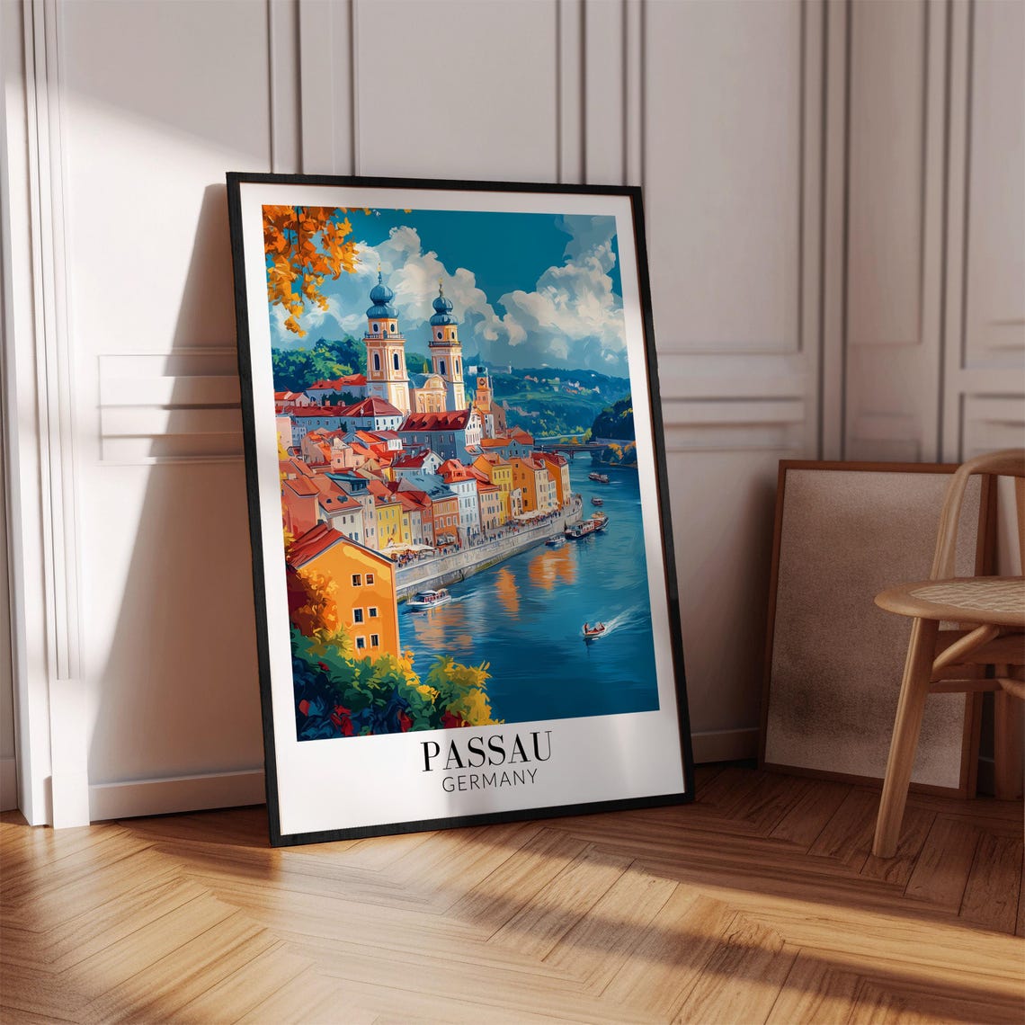 Passau Germany Danube Riverside Old Town Cathedral Travel Poster - Image 2