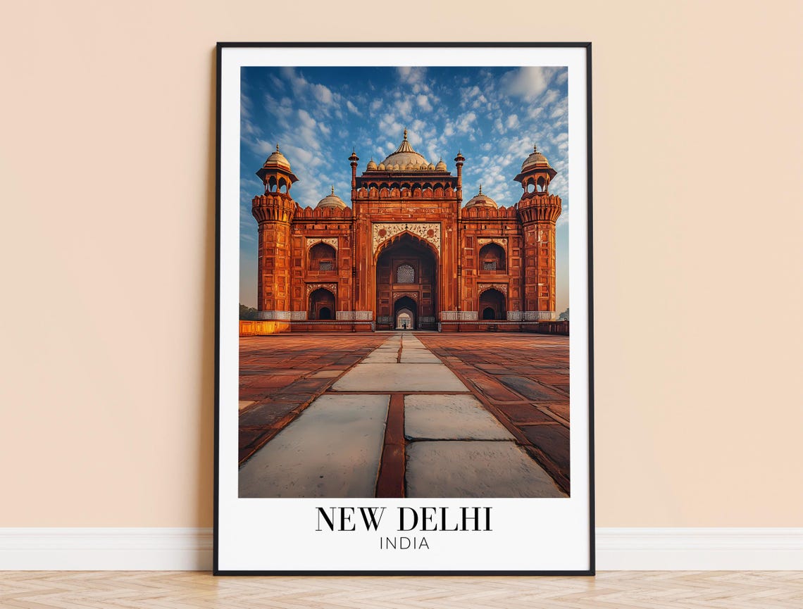 New Delhi India Red Fort Mughal Architecture Photography Poster