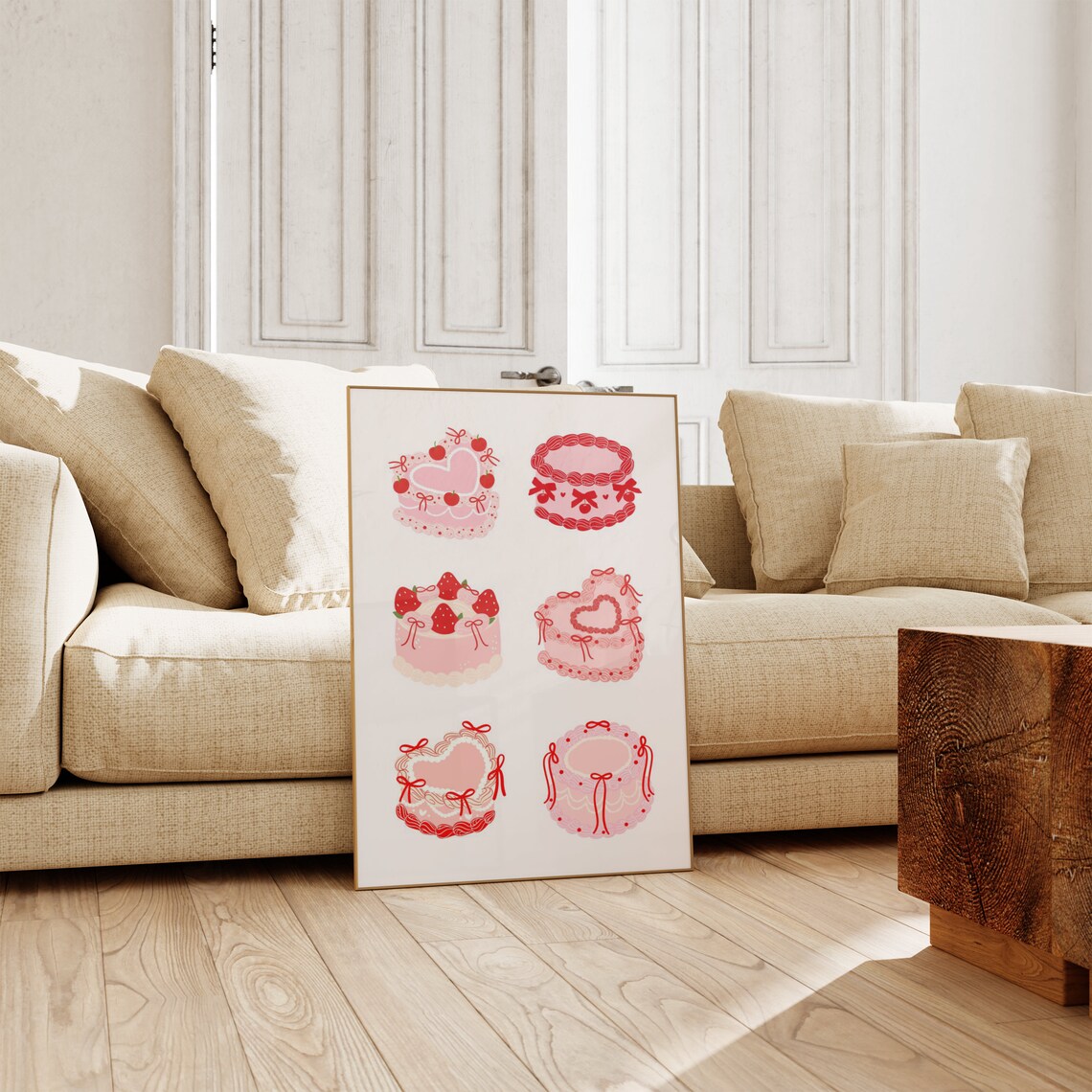 Coquette Cake Art Print, Sweet Dessert Poster - Image 2