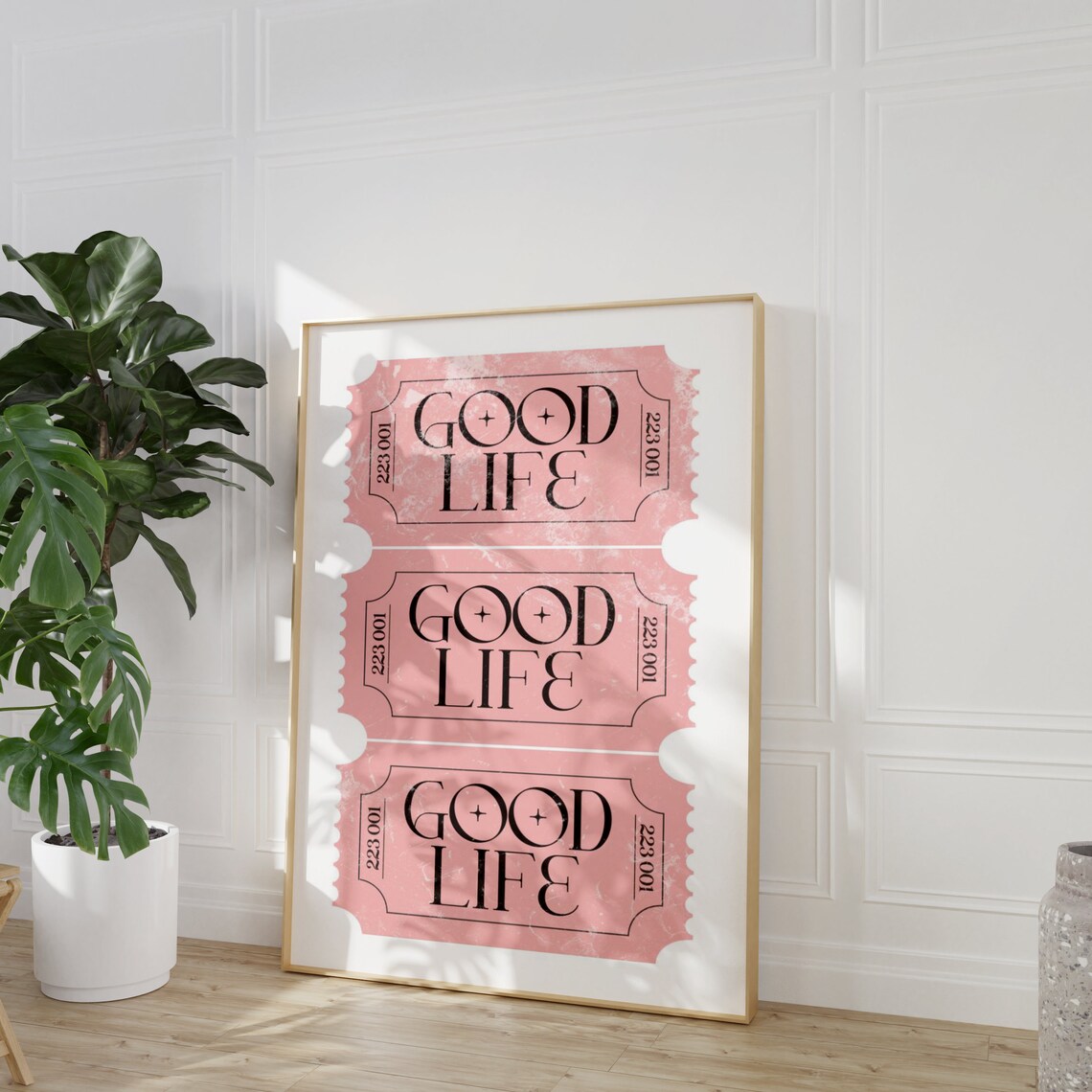 Pink Good Life Retro Ticket Stub Trendy Aesthetic Dorm Poster - Image 2