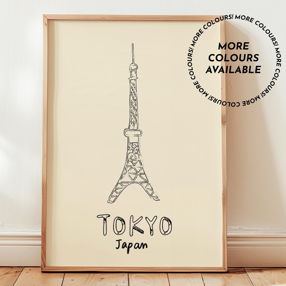Tokyo Tower Line Art, Japan Travel Poster