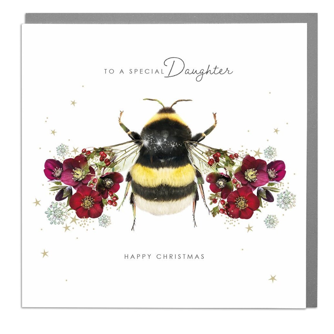 Bee Daughter Happy Christmas Greeting Card