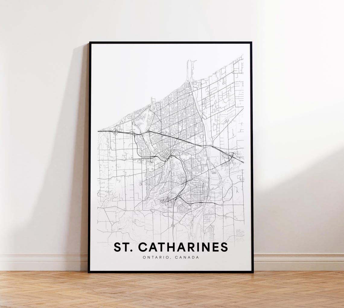 St. Catharines Ontario Canada Minimalist Street Map City Plan Poster