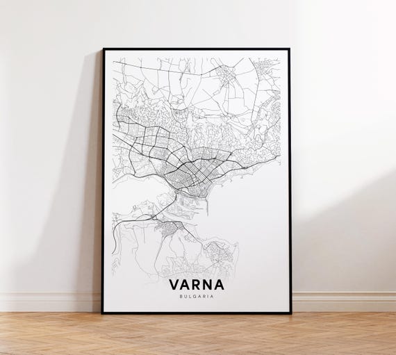 Varna Map Print City Poster Street Art Modern Wall Decor Gift For Him Office Home