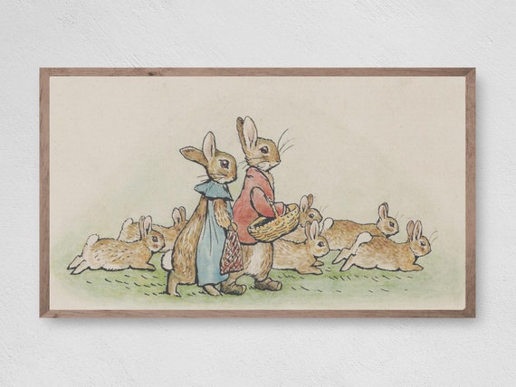 Easter Vintage Easter Bunnies, Art Print