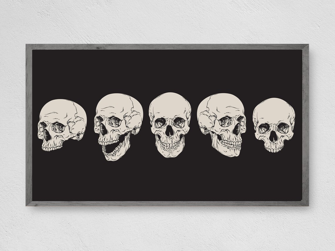 Halloween Skulls Modern Halloween Art Print