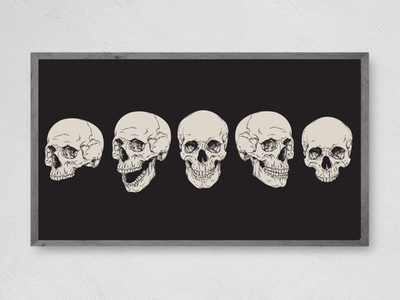 Halloween Skulls Modern Halloween Art Print