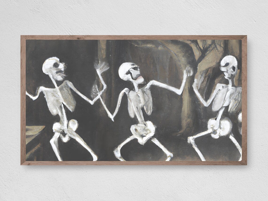Halloween Skeleton Art Print, Fright Theme