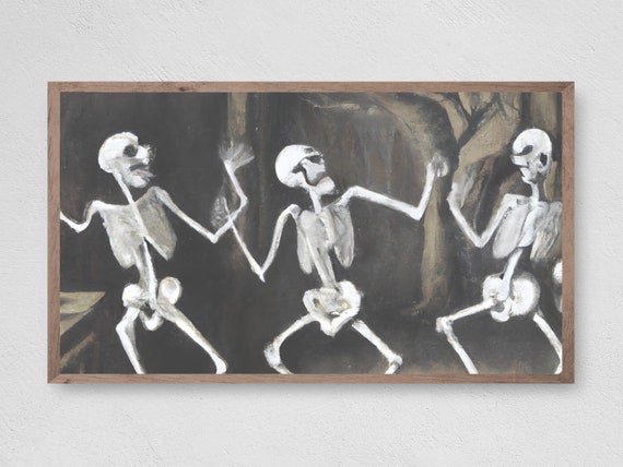 Halloween Skeleton Art Print, Fright Theme