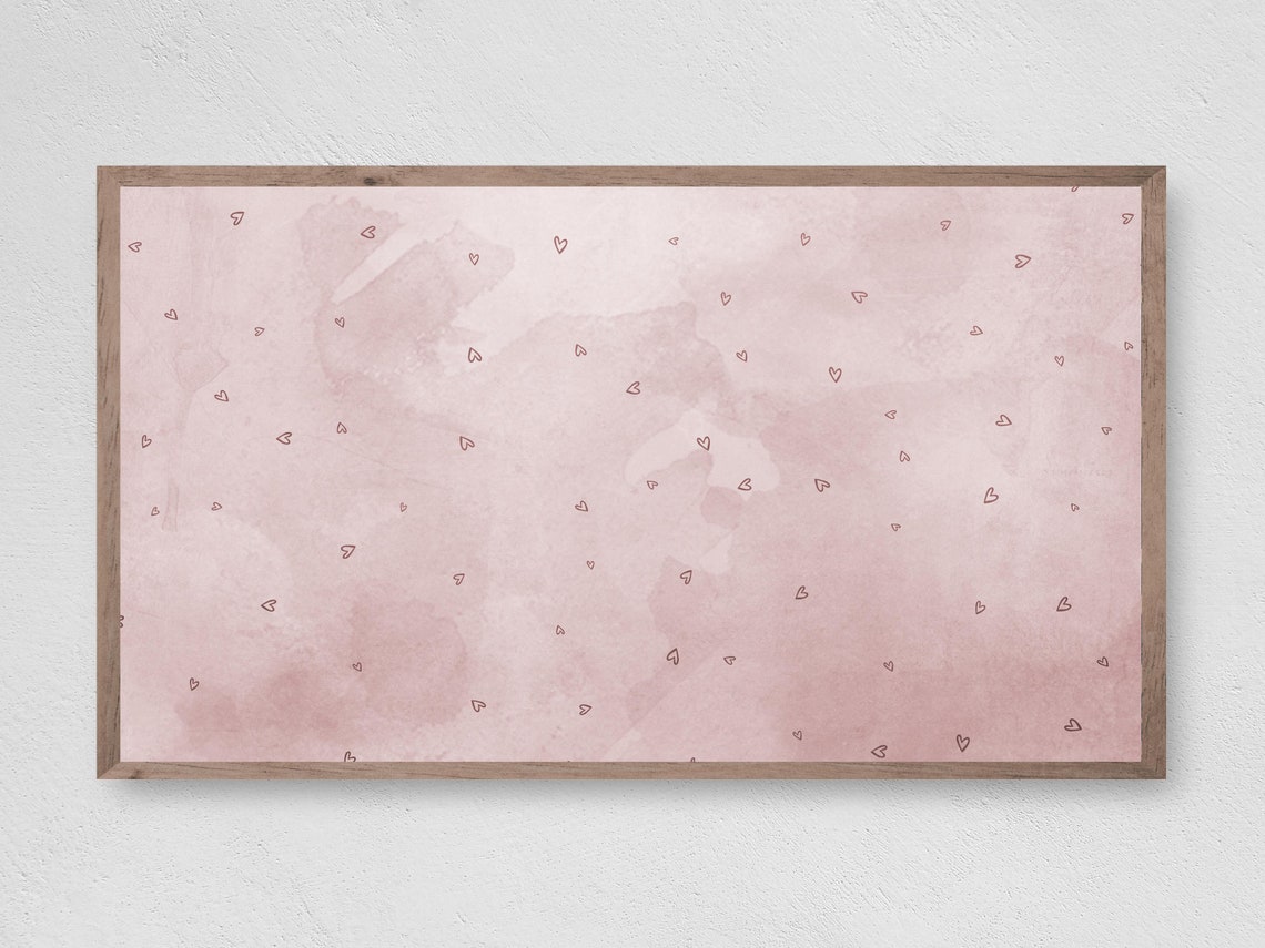 Blush Pink Tiny Hearts Watercolor Valentine Day Sweet Poster