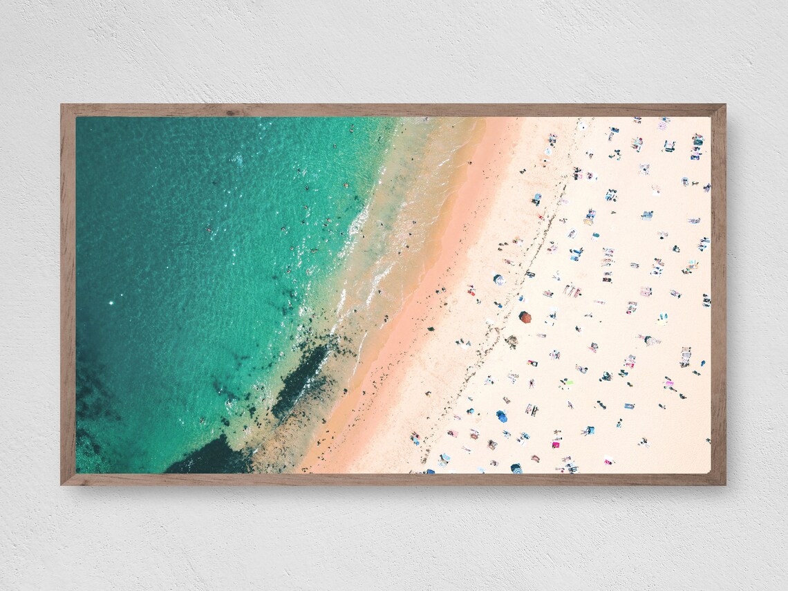 Day At The Beach Art Print, Coastal Decor