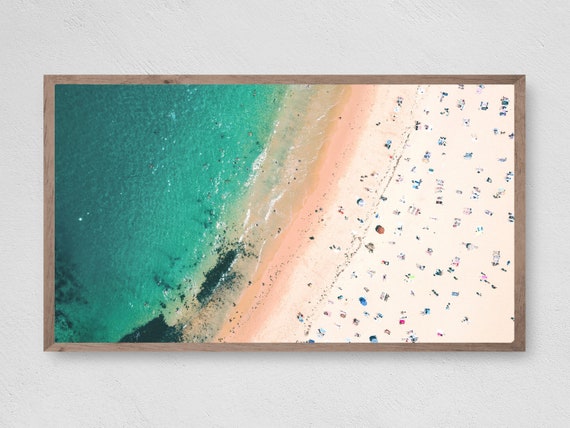 Day At The Beach Art Print, Coastal Decor
