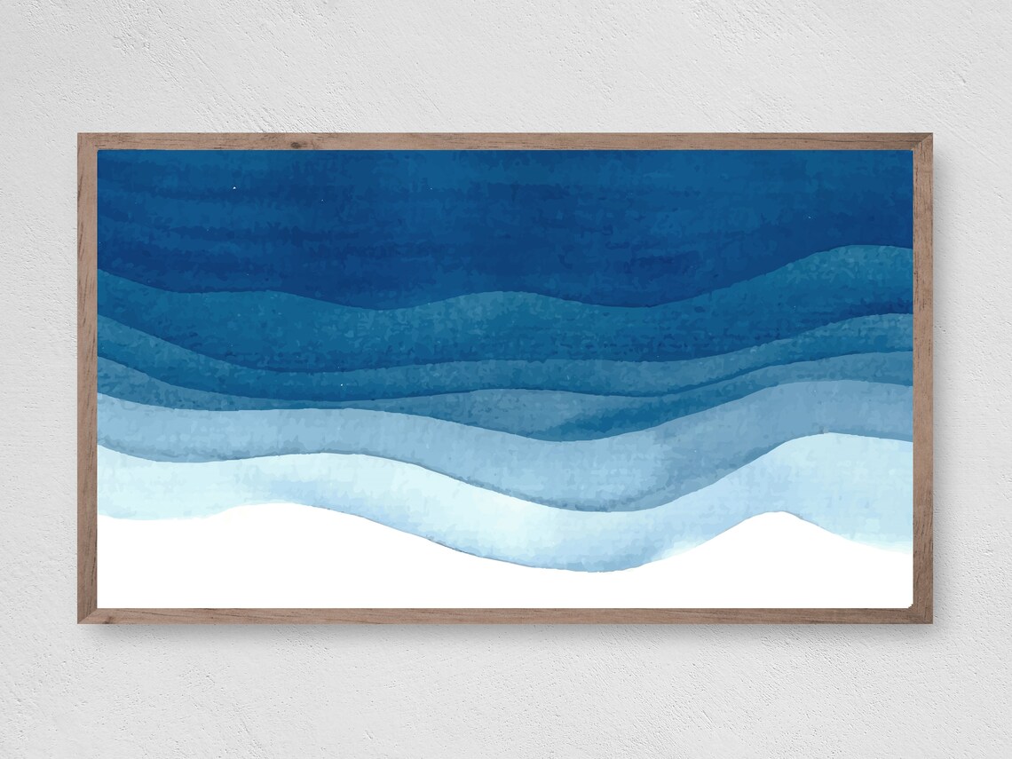 Instant Abstract Watercolor Wave Art Print