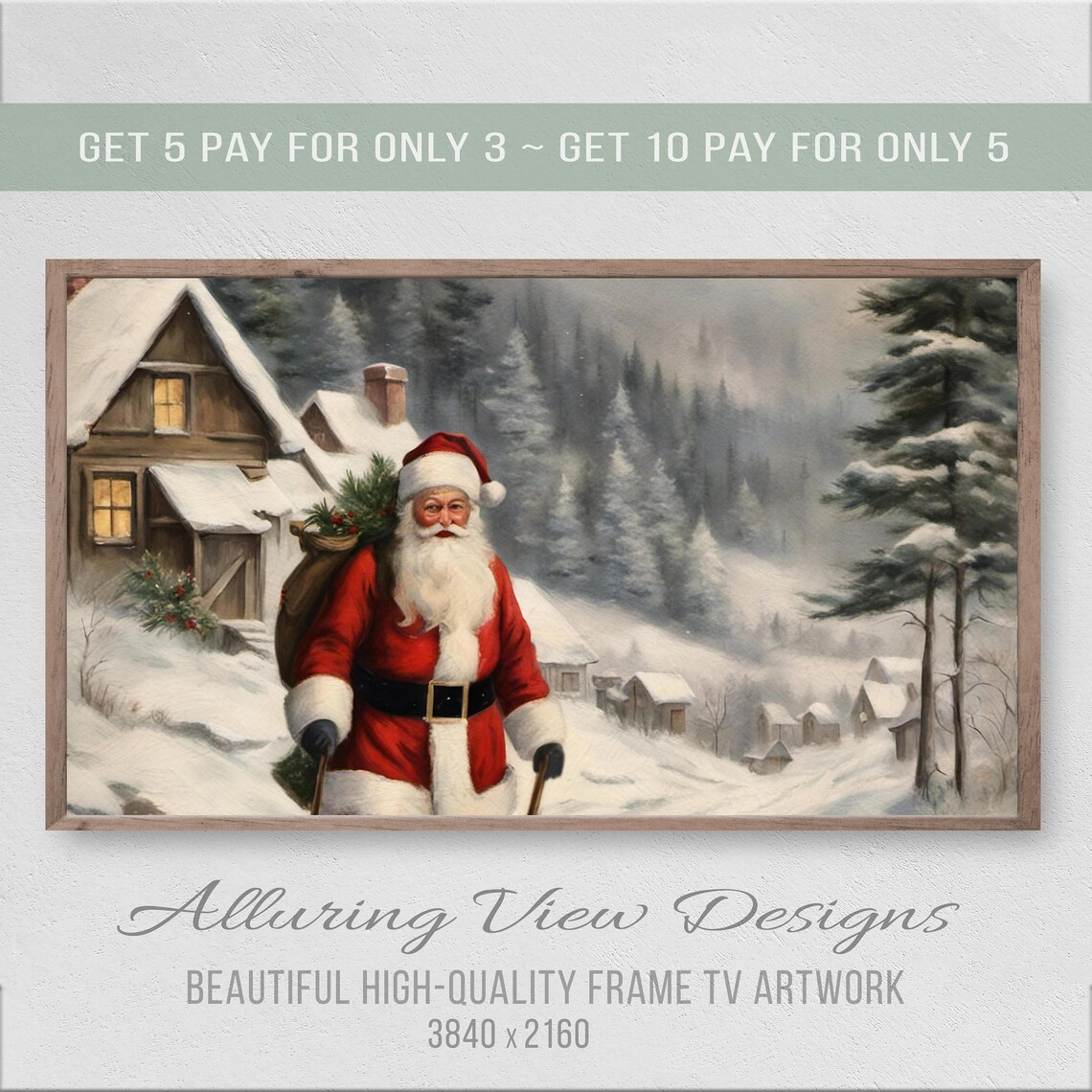Vintage Santas Christmas Delivery Art Print