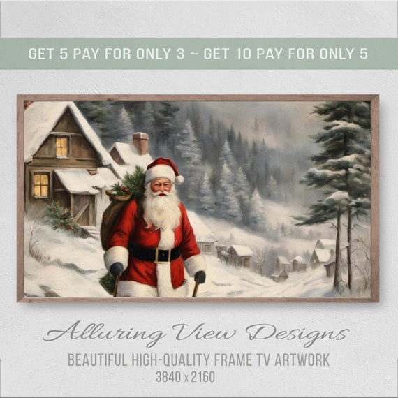 Vintage Santas Christmas Delivery Art Print