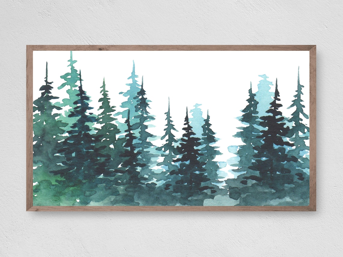 Christmas Tree Watercolor Winter Christmas Art Print