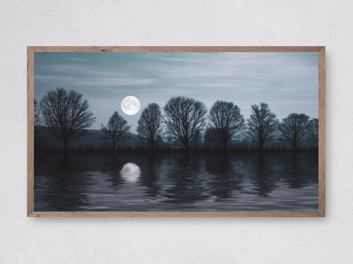 Moon Lake Nature Landscape Wall Art Print