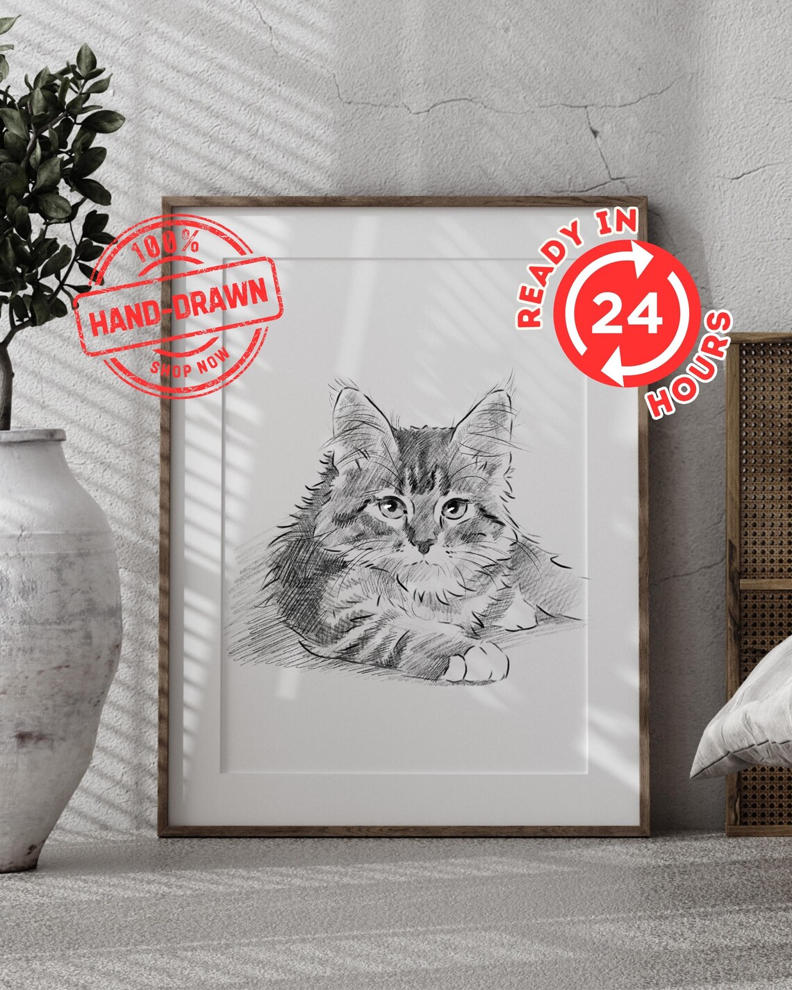 Custom Pet Portrait From Photo, Pet Loss Gift