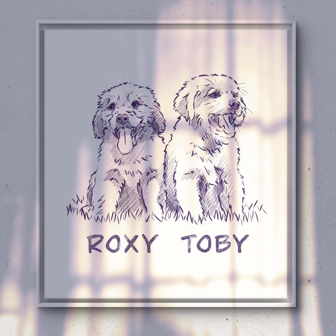 Custom Dog Portrait Painting, Pet Remembrance Gift