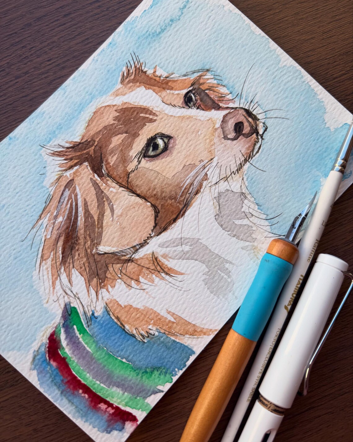 Custom Pet Painting Custom Dog Portrait Watercolor Painting From Photo Watercolor Pet Portrait Wall Art - Image 3