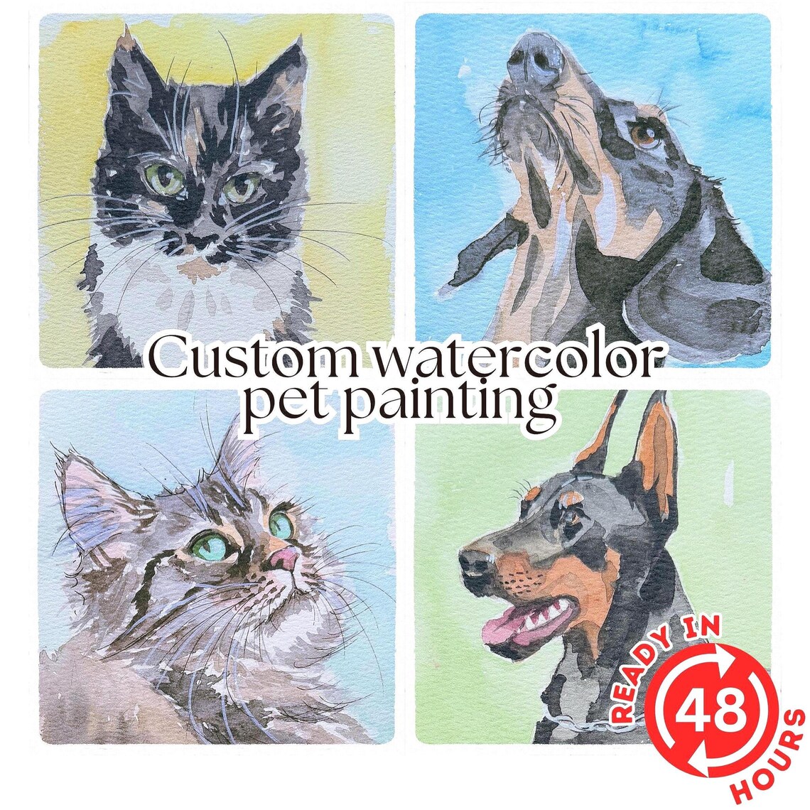 Custom Pet Portrait From Photo, Watercolor Gift - Image 5