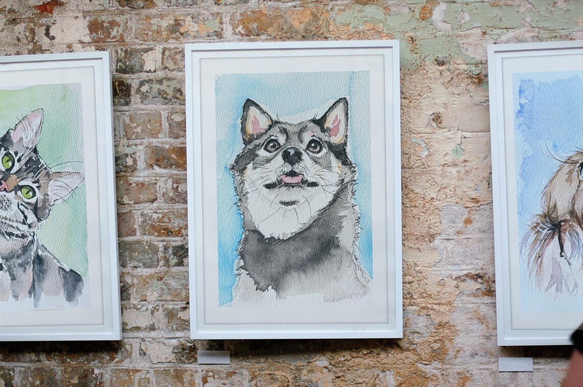 Watercolor Hand Drawn Dog Painting, Dog Mom Gift - Image 2